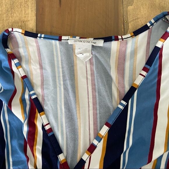 Caution to the Wind Striped Wrap Shirt - size Large - Picture 3 of 4
